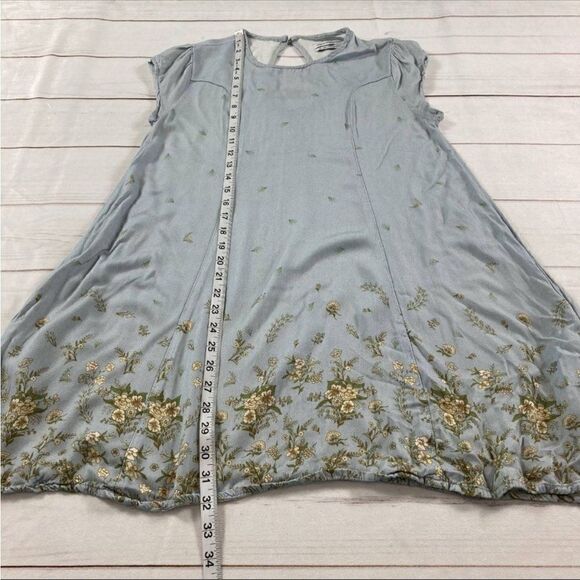 Urban Outfitters Womens Blue Floral Crewneck Classic Fit & Flare Dress Small - Picture 10 of 10
